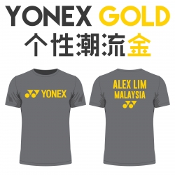 Yonex shirt - Yonex Gold, Grey (custom print)