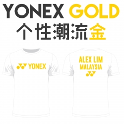 Yonex shirt - Yonex Gold, White (custom print)