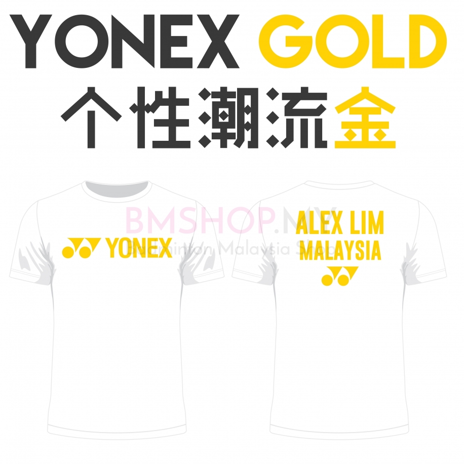 Yonex shirt - Yonex Gold, black (custom print)
