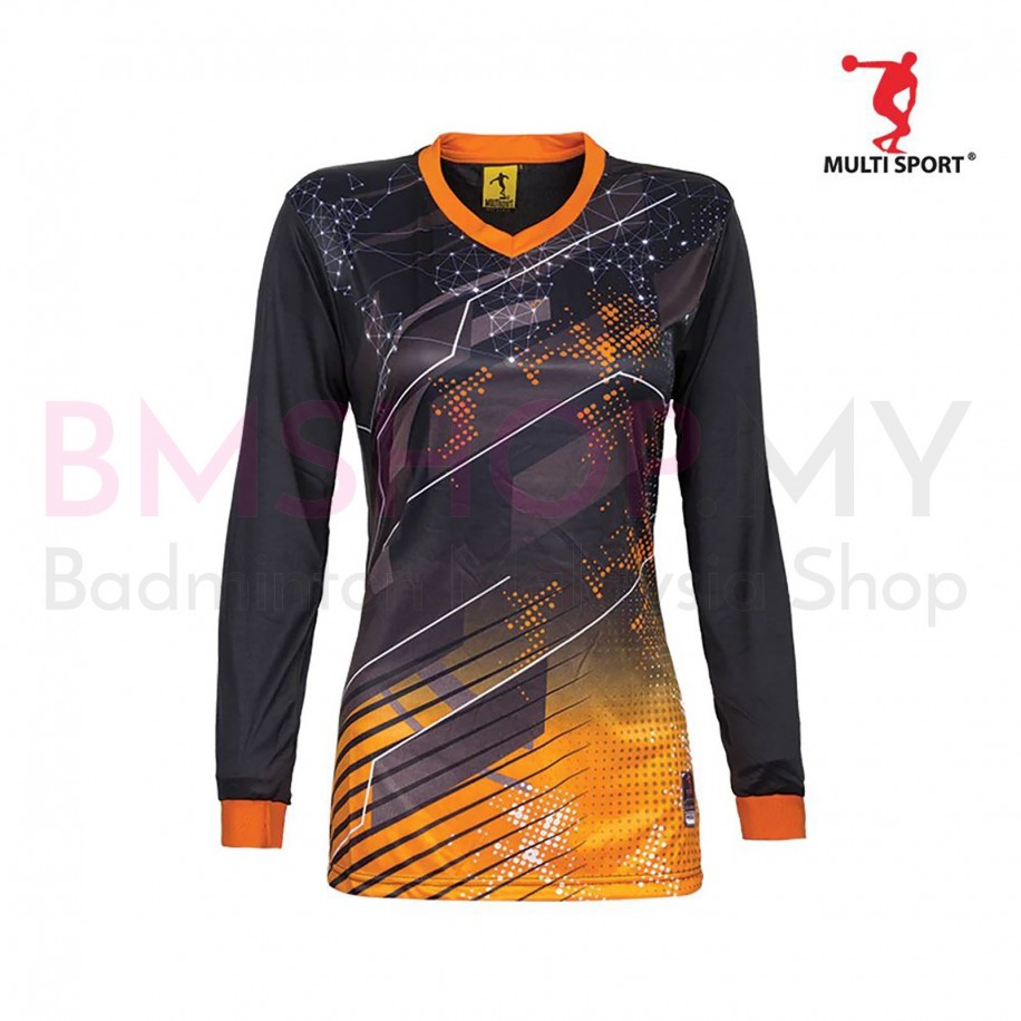 ARORA MULTISPORT Quick Dry Ladies Longsleeve SLL 03 Black Orange