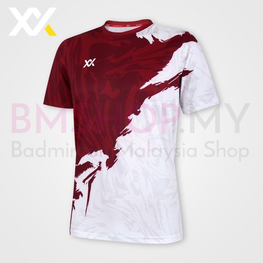 MAXX Shirt Fashion Tee MXFT102 Maroon White