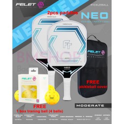 FELET Pickleball Paddle Neo - Moderate Series (12mm) - White Blue