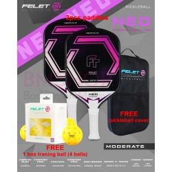 FELET Pickleball Paddle Neo - Moderate Series (12mm) - Black Orange