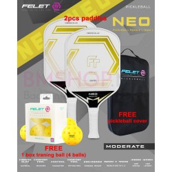 FELET Pickleball Paddle Neo - Moderate Series (12mm) - White Yellow