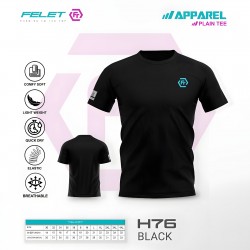 FELET Shirt Round Neck H76 Reflective Logo (Black Color)