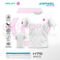 FELET Shirt Round Neck H76 Reflective Logo (White Color)