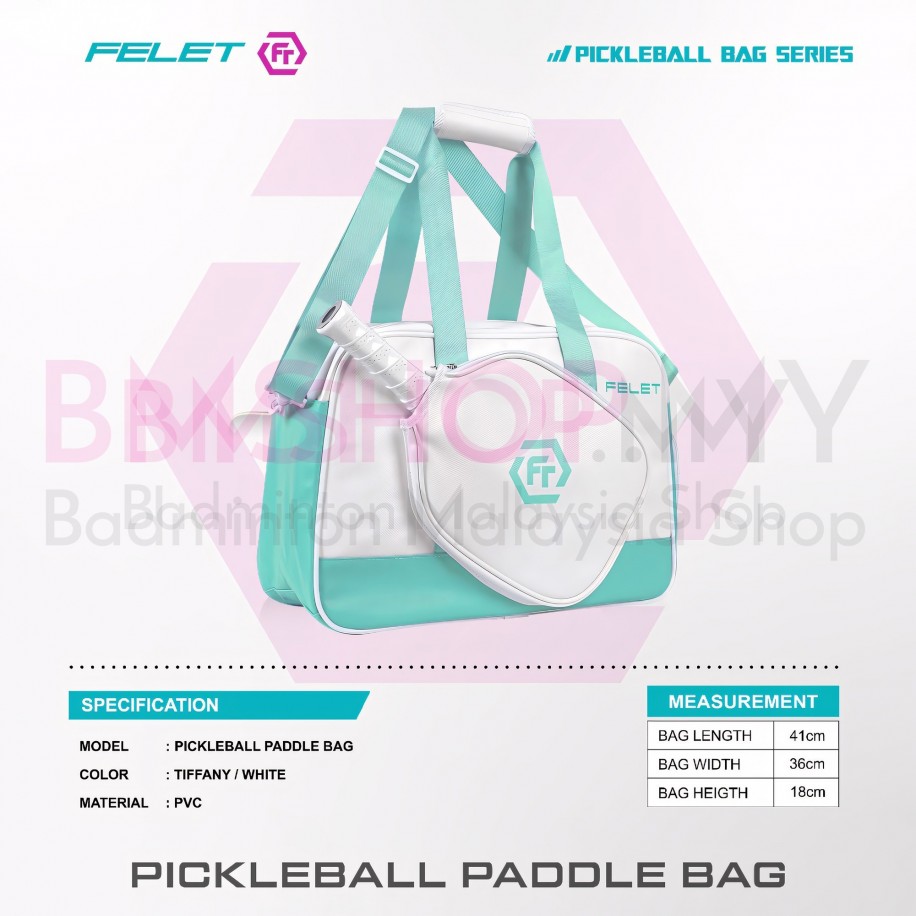 FELET Pickleball Paddle Bag (Tiffany/White)