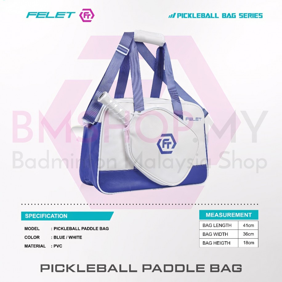 FELET Pickleball Paddle Bag (Purple/White)