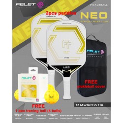 FELET Pickleball Paddle Neo - Moderate Series (12mm) - White Yellow