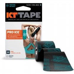 KT TAPE Pro Ice (with Cooling Menthol for Dual-Action Pain Relief) - Black / Cool Aqua Color
