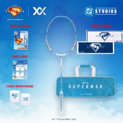 MAXX Superman Badminton Racket - Superman Last Son of Krypton (Free Superman Edition String, Grip, Towel & Wristband)