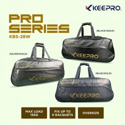 KEEPRO Bag Woven design PU leather PRO Series Badminton Racket Bag - Black Gold