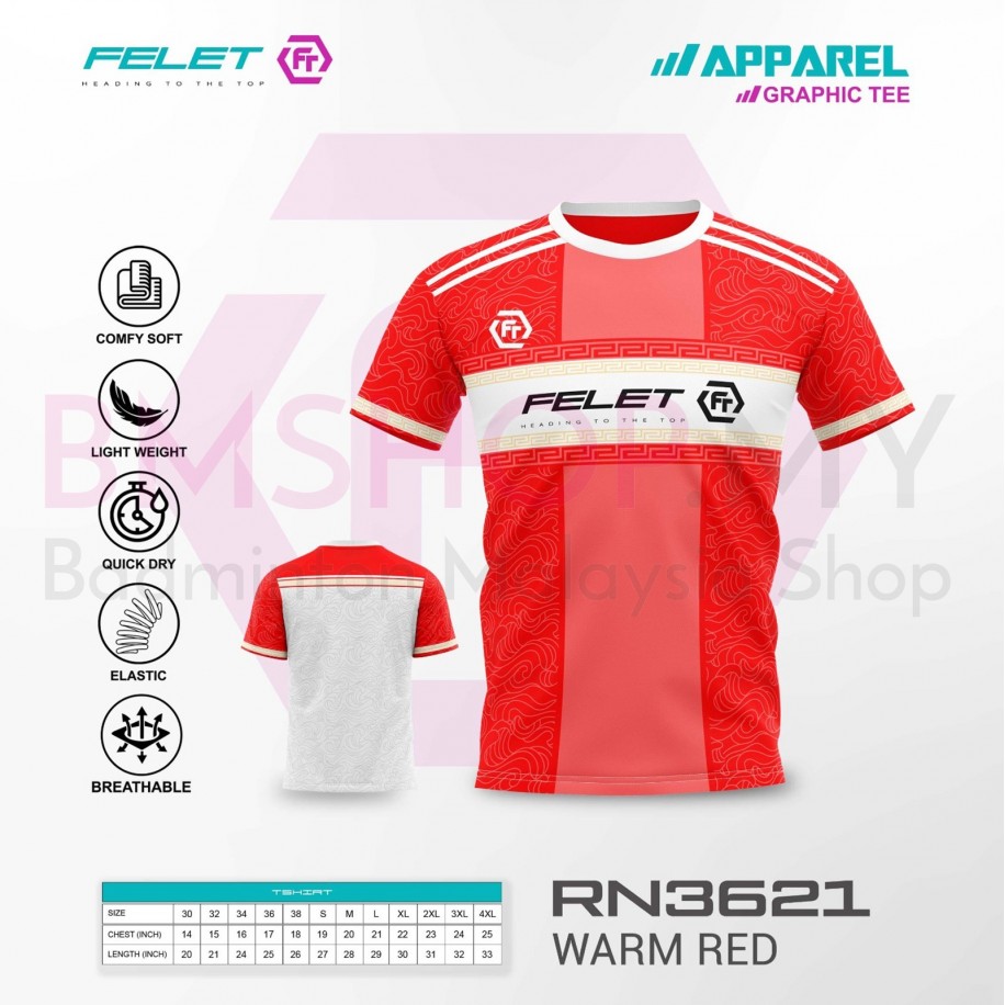 FELET Shirt RN3621 Jersey Warm Red