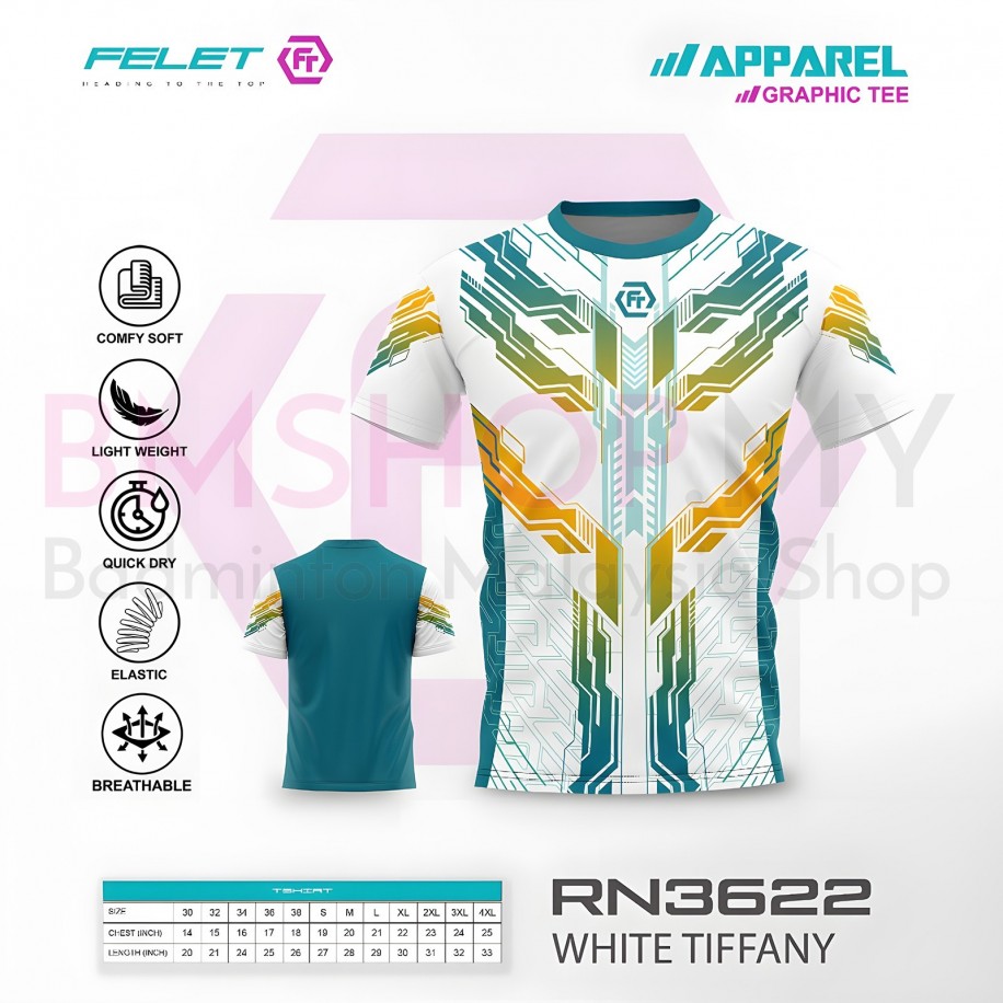 FELET Shirt RN3622 Jersey White Tiffany