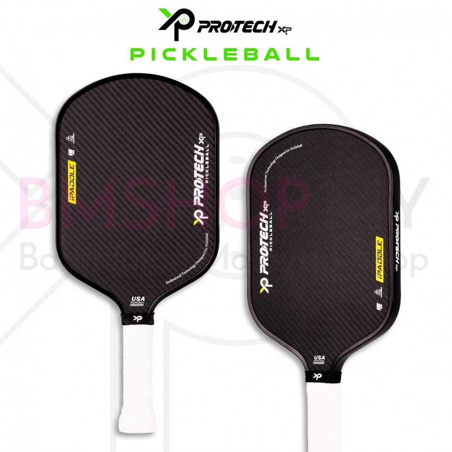 PROTECH XP Pickleball Paddle - iPADDLE (USAPA Approved) (T700 3K Carbon Fibre + Cloth marks) (16mm) - Black Pink