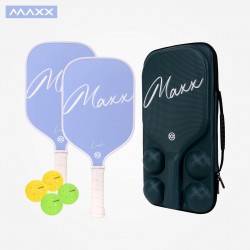 MAXX Pickleball Paddle Lush - Duo Pack (2 Paddles, 4 Balls & Paddle Case) - Peach Color