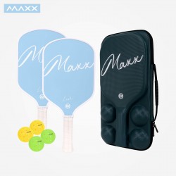 MAXX Pickleball Paddle Lush - Duo Pack (2 Paddles, 4 Balls & Paddle Case) - Peach Color