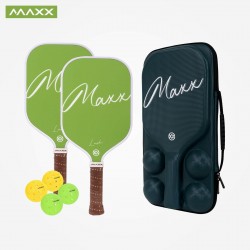 MAXX Pickleball Paddle Lush - Duo Pack (2 Paddles, 4 Balls & Paddle Case) - Peach Color