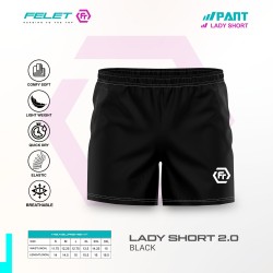 FELET Pant Lady Short 2.0 Badminton Pant Black