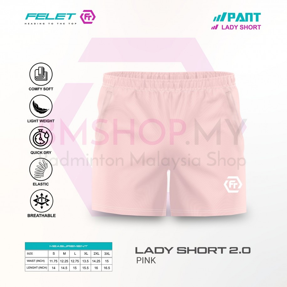 FELET Pant Lady Short 2.0 Badminton Pant Black