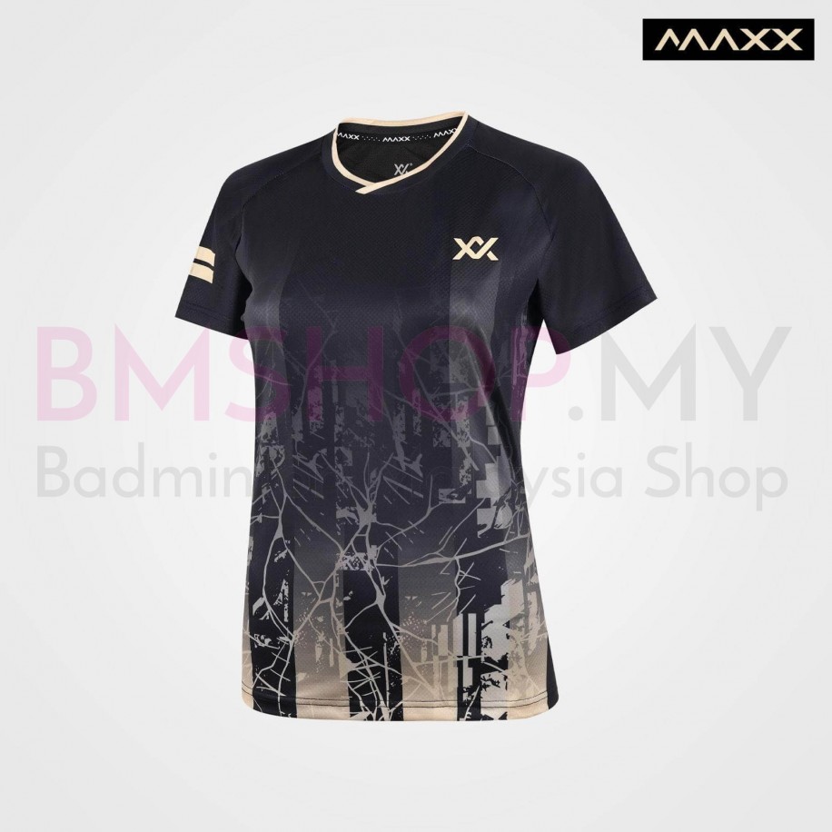 MAXX Shirt Tournament Tee MXPRO-005 Black Beige (Women)