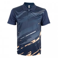 OREN SPORT Shirt QD76 Unisex Collar Quick Dry Short Sleeve Sublimation Polo - Navy