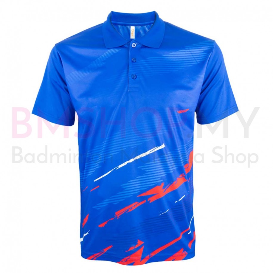 OREN SPORT Shirt QD7608 Unisex Collar Quick Dry Short Sleeve Sublimation Polo - Royal