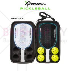Protech ProtechXP Pickleball Paddle GEO MASTER (Black White 01)(2 Paddle/4 Ball/1 Sling Cover)(16mm)