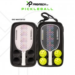 Protech ProtechXP Pickleball Paddle GEO MASTER (Pink Grey) (2 Paddle/4 Ball/1 Sling Cover)(16mm)