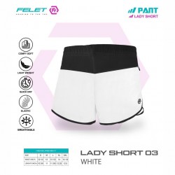 FELET Pant Lady Short 03 Badminton Pant White