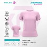 FELET Shirt Lady Sports Dry Fit Quick Dry Women Badminton Shirt Breathable Gym Running Fitness Activewear-Pink