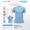 FELET Shirt Lady Sports Dry Fit Quick Dry Women Badminton Shirt Breathable Gym Running Fitness Activewear-Blue
