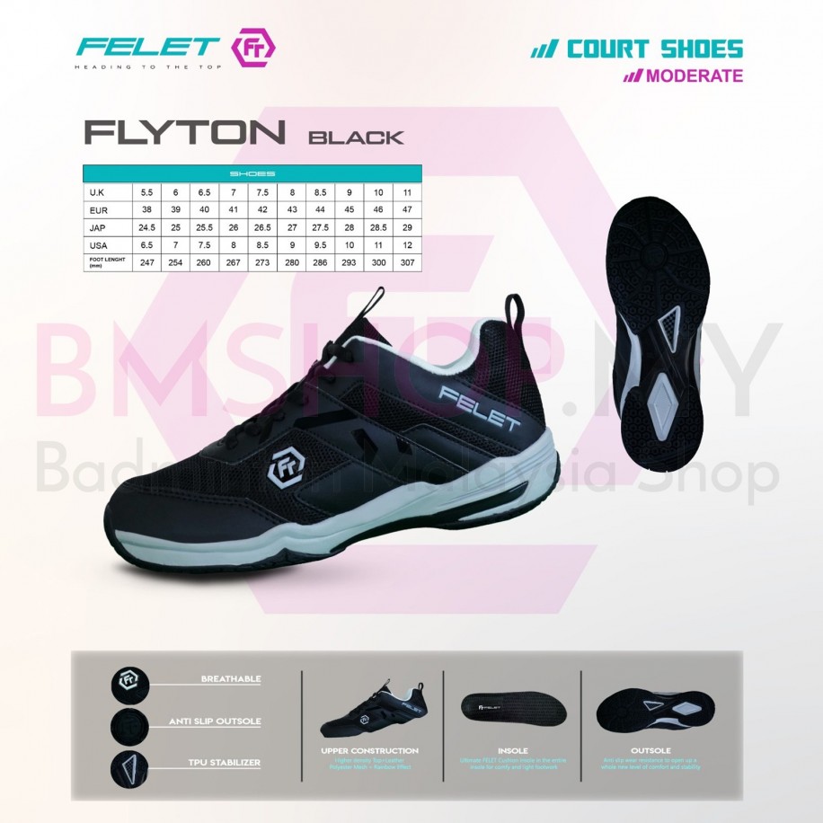 Felet Badminton Shoes Flyton Black
