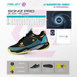 Felet Badminton Shoes Soniz Pro Black Yellow