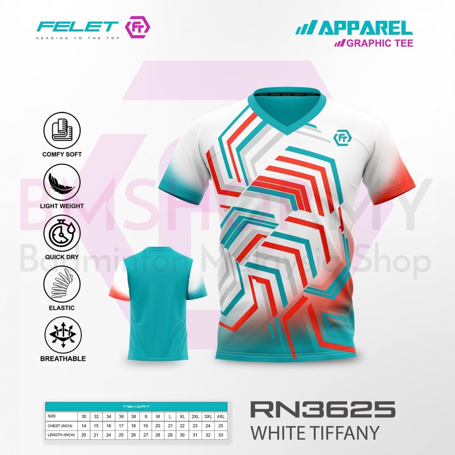 FELET Shirt RN3625 Jersey White Tiffany