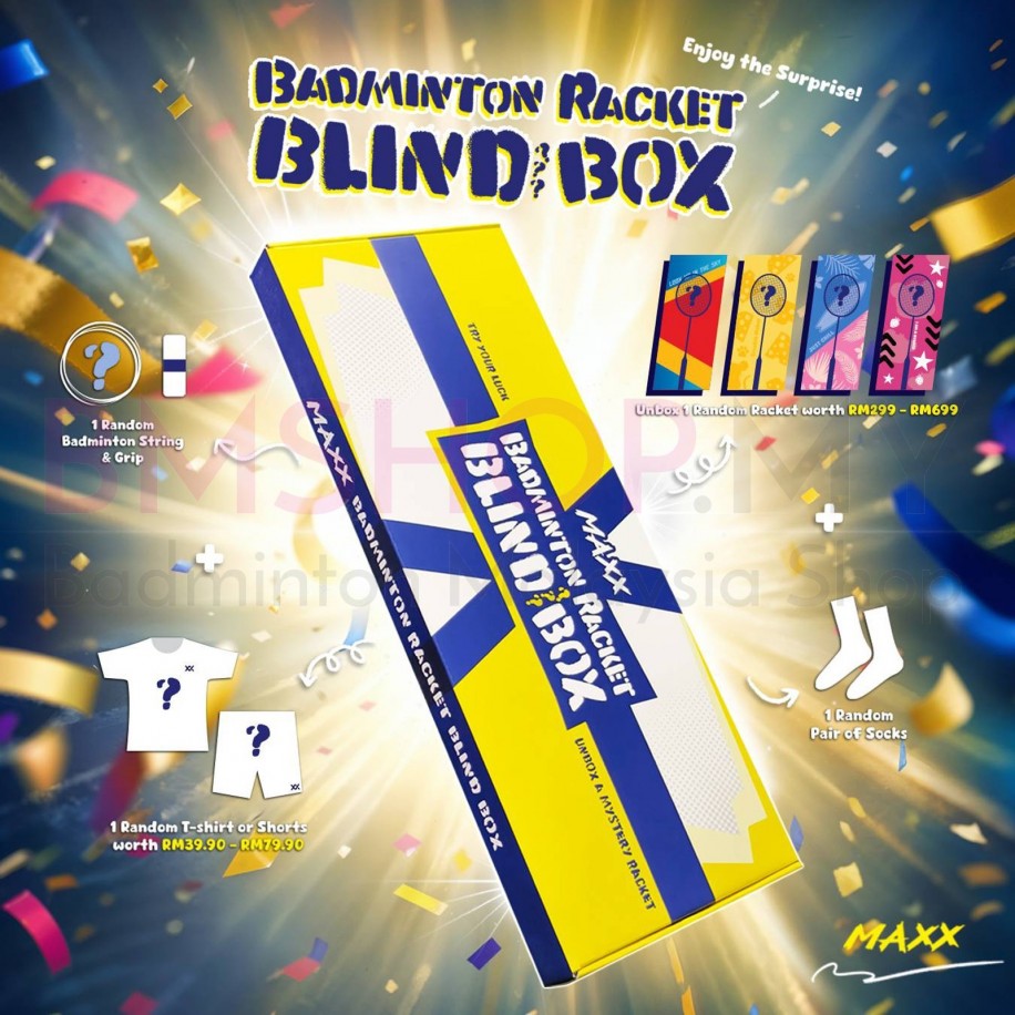 MAXX Badminton Special Series Racket Blind Box (1 Random Racket + Random String & Grip + Random Shirts/Shorts)