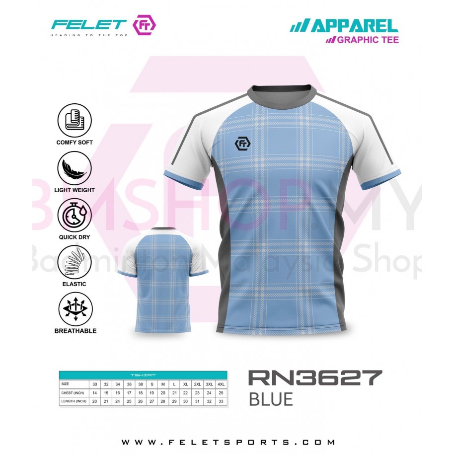 FELET Shirt RN3627 Jersey- Blue