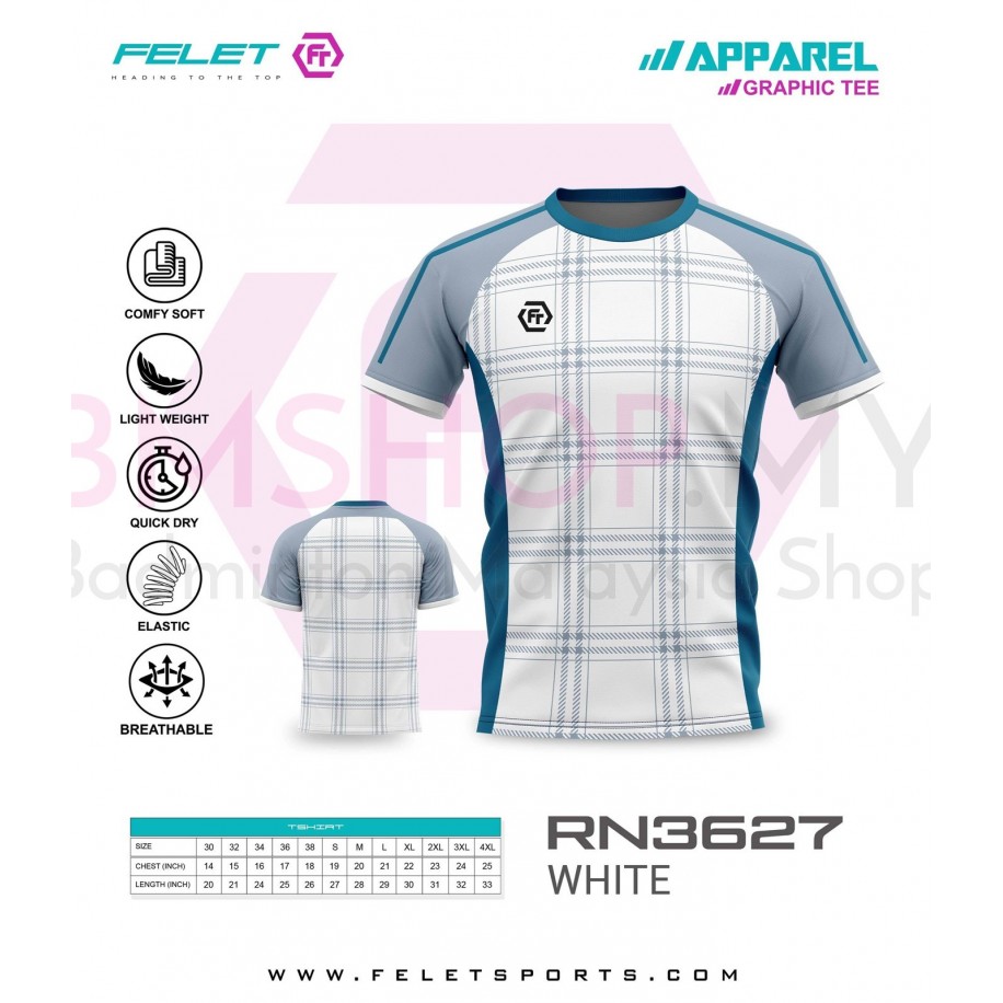 FELET Shirt RN3627 Jersey- White