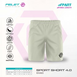 FELET Pant Sport Short 4.0 Badminton Pant- Khaki