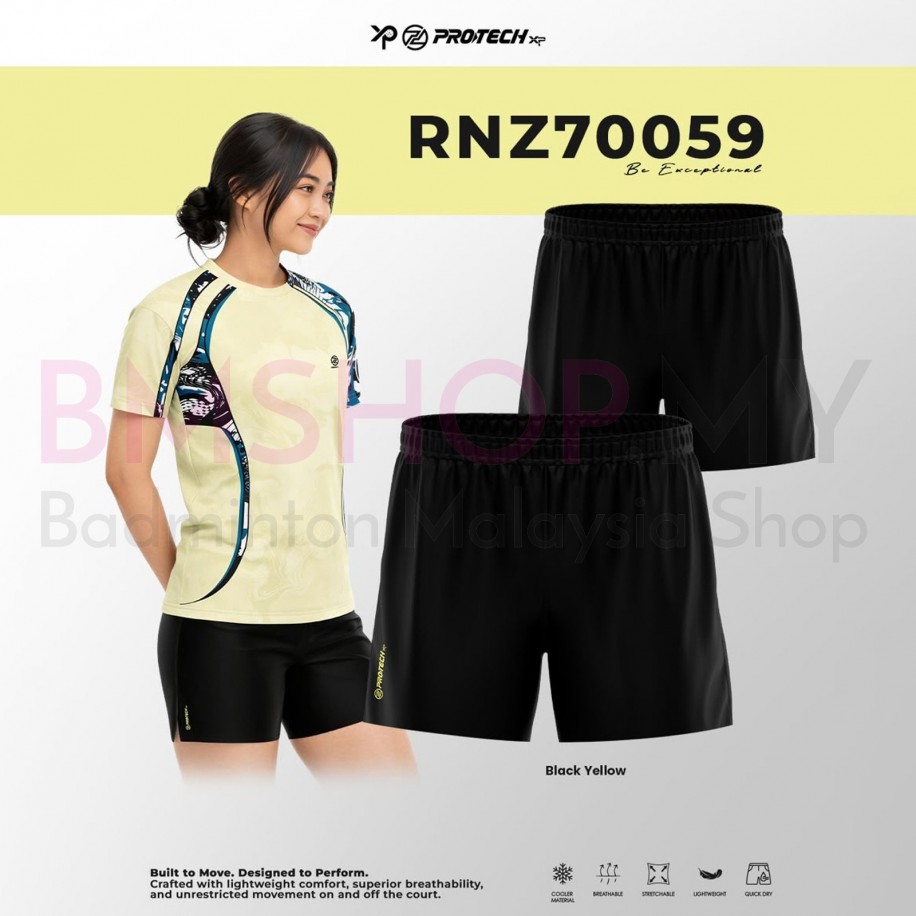PROTECH Pant Sport Unisex Quick Dry Training Short Pants RNZ70059 - Black/Yellow